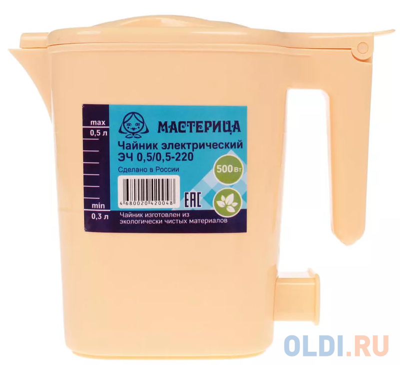 Чайник электрический Мастерица ЭЧ 0,5/0,5-220Б 500 Вт бежевый 0.5 л пластик