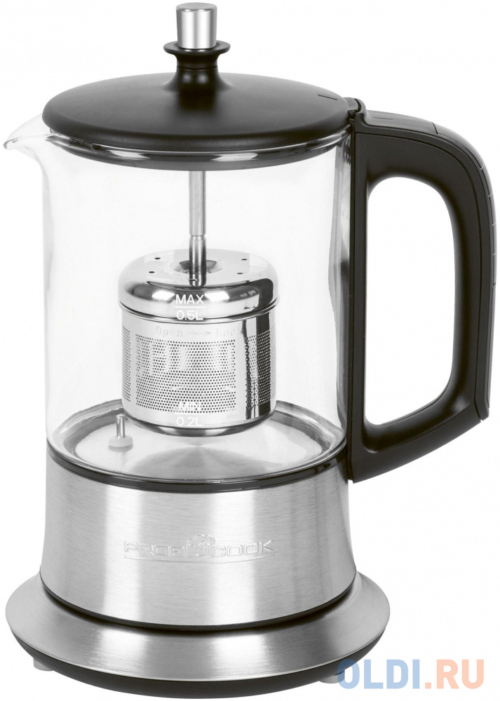 Чайник заварочный Profi Cook PC-TK 1165 1100 Вт серебристый прозрачный 0.5 л стекло
